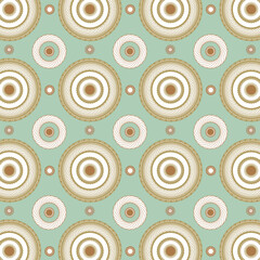 Fototapeta premium Orange and teal geometric star pattern vintage style.