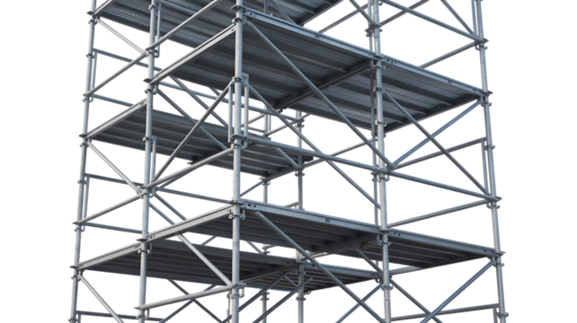 A tall steel structure gleams