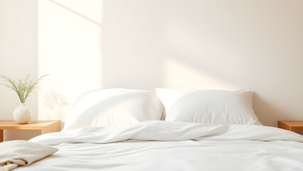 Minimalist Bedroom Interior Reflecting Sleep Wellness and Relaxation.
