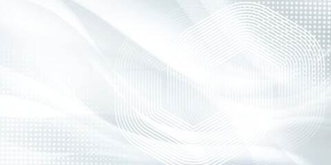 Minimalistic abstract background with hexagonal lines and soft gradients. White minimal abstract background. Elegant Light grey Abstract Background.