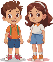 two little girl and boy