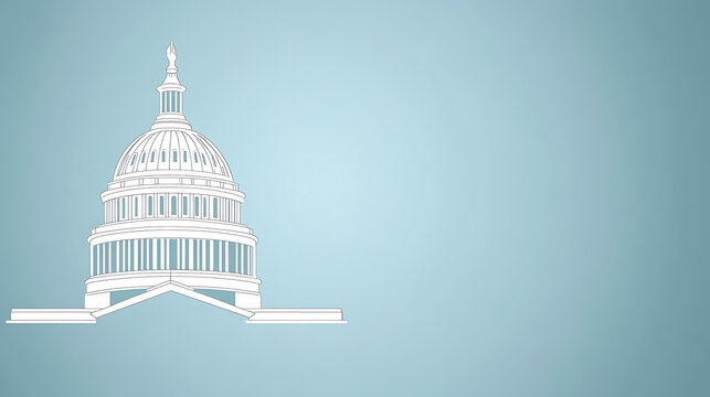 Illustrative design of a domed edifice against a gradient backdrop, showcasing architectural lines and serene composition. Emblematic structure in minimalist detail.