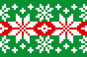 Obraz premium seamless pattern with christmas. tribal pattern. local fabric pattern. pixel pattern. cross stitch