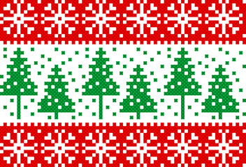 seamless pattern with christmas. tribal pattern. local fabric pattern. pixel pattern. cross stitch