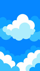 Obraz premium Illustration of clouds in a bright blue sky above