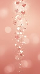 Sparkling hearts cascade with gentle glow, perfect for romantic themes