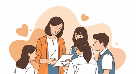 Teacher Sharing Knowledge With Students in a Warm and Encouraging Educational Environment