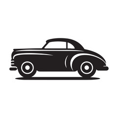 vintage car vector silhouette clip art logo design illustration. abstract car icon collection