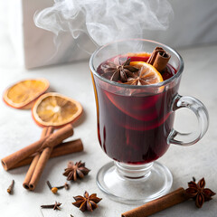 Winter Mulled Wine Spiced Hot Drink Cinnamon  Orange