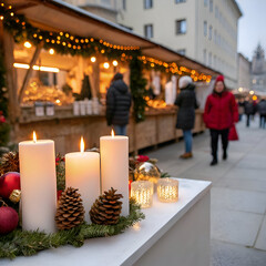 Christmas Market Advent Candles  Festive Glow