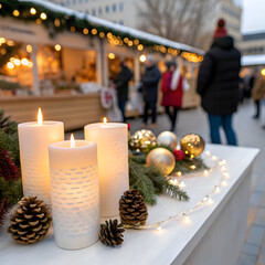 Christmas Market Candles  Festive Winter Decor