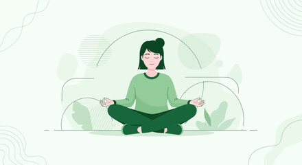 Woman Meditating in a Peaceful Pose for Relaxation and Mindfulness Practice