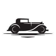 Obraz premium vintage car vector silhouette clip art logo design illustration. abstract car icon collection