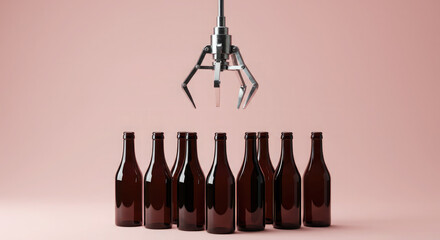 Supply Chain Technology: Automated Claw Above Packaging Material or Products.