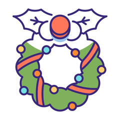 Naklejka premium This Wreath icon is suitable for Christmas Party.