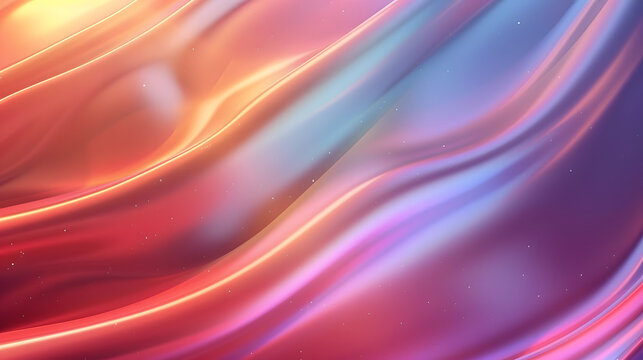 Iridescent Fluid Art Abstract Background with Waves and Soft Light - Powered by Adobe