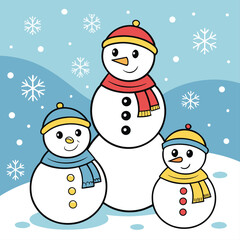 snowman-family-with-scarves-and-hats--surrounded-b (1) [Converted].eps