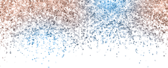 Rose Gold and Blue Glitter Elements