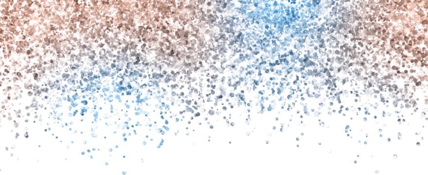 Rose Gold and Blue Glitter Elements