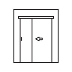 sliding door icon vector. sliding door sign. isolated on white background. color editable eps 10