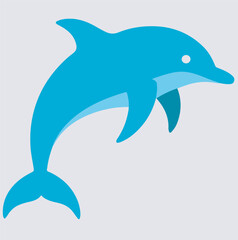 jumping dolphin silhouette vector art illustration, dolphin isolated on white background