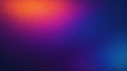 Obraz premium Abstract gradient background with grainy texture transitioning from orange to purple to blue 