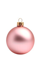 Delicate Ornament: A single, blush-pink sphere, adorned with a lustrous sheen, is suspended, ready to enhance festive decor. 