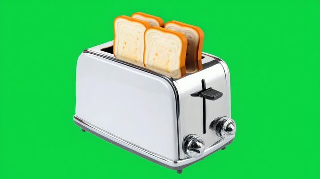 Shiny toaster on a green background for kitchen decor inspiration