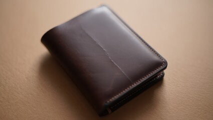 Elegant brown leather wallet with a subtle texture and classic design