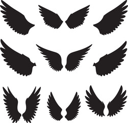 Silhouette Angel Wings Collection Keywords: silhouette, angel, wings, collection, feather, pair