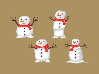 merry christmas snowman cartoon cute new year vintage season art december seasonal happy hand drawn