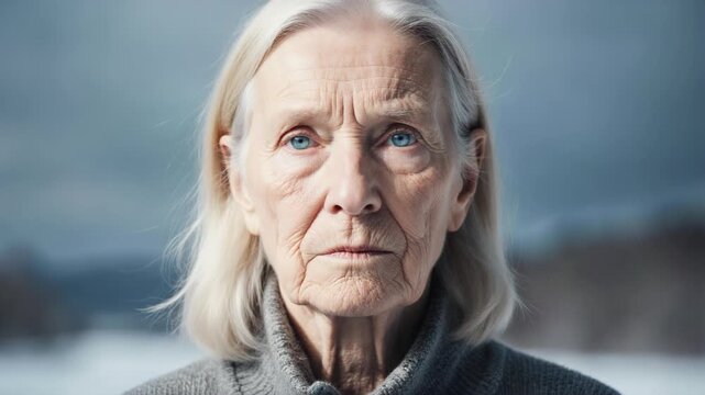 Aging Process of a Female Shown in Detailed Timelapse. Beautiful Scandinavian Nordic European woman.
