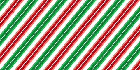 Peppermint candy cane Christmas background, diagonal stripes print seamless pattern.