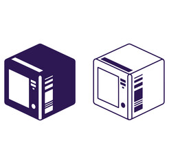 Simple isometric vector illustration of a computer server isolated on a white background