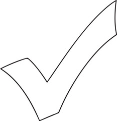 Simple Black Outline Check Mark Symbol Keywords: check mark, tick, symbol, sign, correct, done