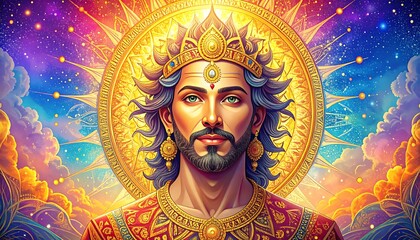 Radiant deity portrait