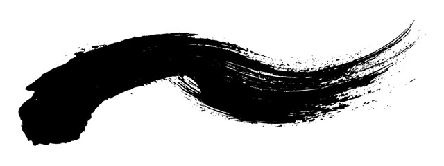  Black brush strokes on transparent white background. Black brush stroke on a transparent background, perfect for graphic design, grunge textures.