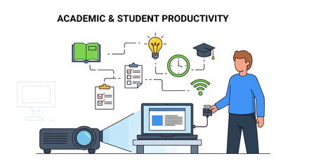 Naklejka premium Educational Technology And Resources For Maximizing Academic Achievement And Productivity