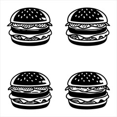 Hamburger Set Vector Style Illustration
