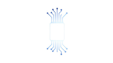 Obraz premium Microchip illustration digital circuit technology electronic component futuristic blue lines minimal design isolated on transparency background innovation connectivity