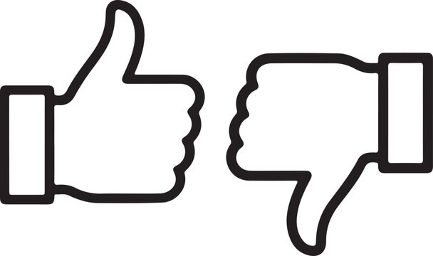 Thumbs up and thumbs down icons like dislike