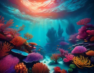 underwater coral reef scene