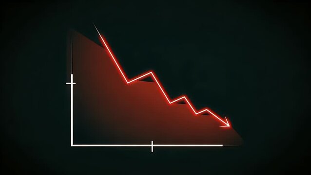 Red Downward Chart Financial Market Decline Crisis