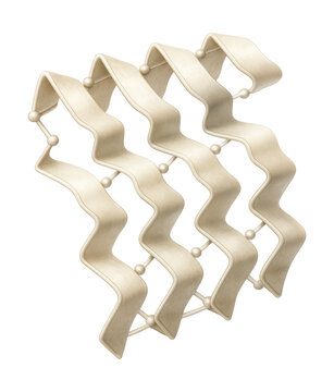 Beta-pleated sheet in a secondary protein structure with a zigzag, accordion pattern.