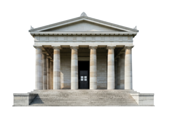 Propylaea isolated PNG on transparent background, monumental gateway with columns and steps, neoclassical architecture, historical landmark