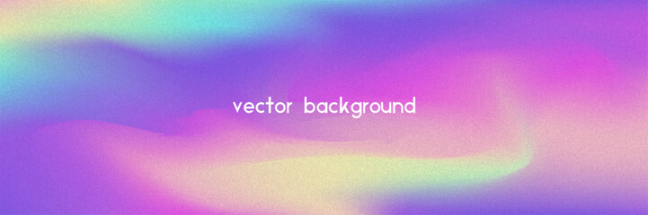 Noise Gradient Background. Abstract Grainy Bg In Pink, Purple And Blue Colors. Iridescent Hologram. Pearlescent Holographic Texture With Rainbow Foil. Grunge Blur Backdrop In Silver Mesh