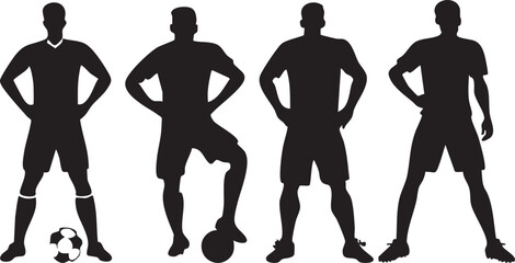 Football Soccer Player Silhouette on White Background Vector Fully Editable Smart Object Text Effect