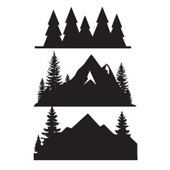 Obraz premium Forest Tree Nature Silhouette on White Background Vector Fully Editable Smart Object Text Effect
