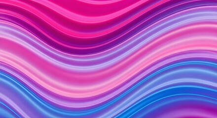 Obraz premium Holographic Elegant Pink and Purple Satin Waves Background with Shiny Silk and Velvet Texture for Design