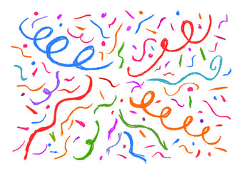 Large Colorful Confetti Explosion Crayon Chalk Drawing PNG Transparent